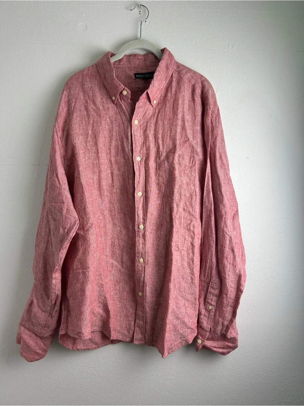J.Crew Mercantile 100% linen Men's Button-Down Shirt Dusty Pink Size XL